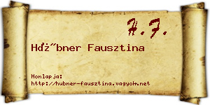 Hübner Fausztina névjegykártya